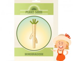 plant seed poster retro vector 06