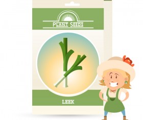 plant seed poster retro vector 07