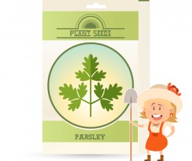 plant seed poster retro vector 09