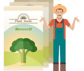 plant seed poster retro vector 10