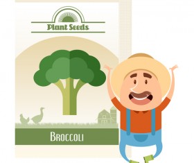 plant seed poster retro vector 11