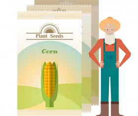 plant seed poster retro vector 13