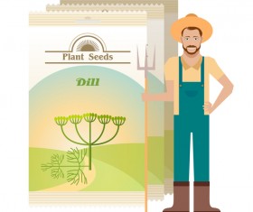 plant seed poster retro vector 14