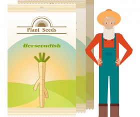 plant seed poster retro vector 15