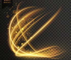 transparent golden light effect illustration vector 01