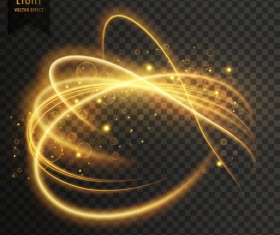 transparent golden light effect illustration vector 02