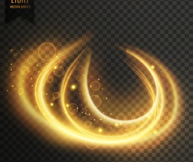 transparent golden light effect illustration vector 03