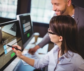 use computer Stock Photo