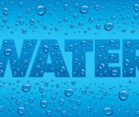 water text with drops vector background