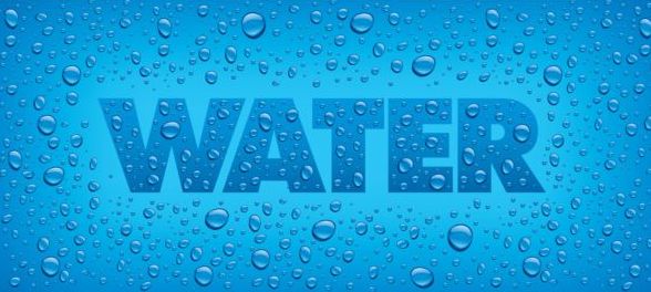 water text with drops vector background
