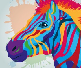 zebra hand drawn watercolor vector