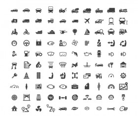 100 Transportation icons set