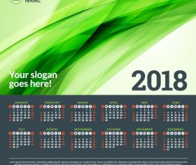 2018 business calendar template vectors 03