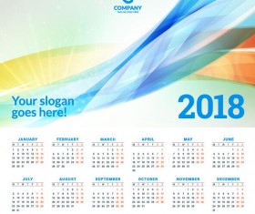 2018 business calendar template vectors 04