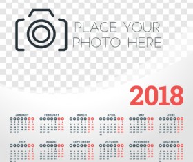 2018 business calendar template vectors 05