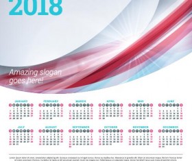 2018 business calendar template vectors 08