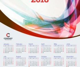 2018 business calendar template vectors 10