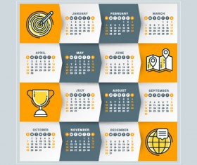 2018 business calendar template vectors 11