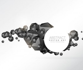 3D Polygon with modern background vector 03