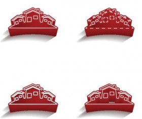 3D Real estate logos vector