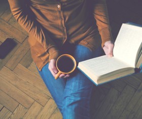 A good book a cup of coffee Stock Photo