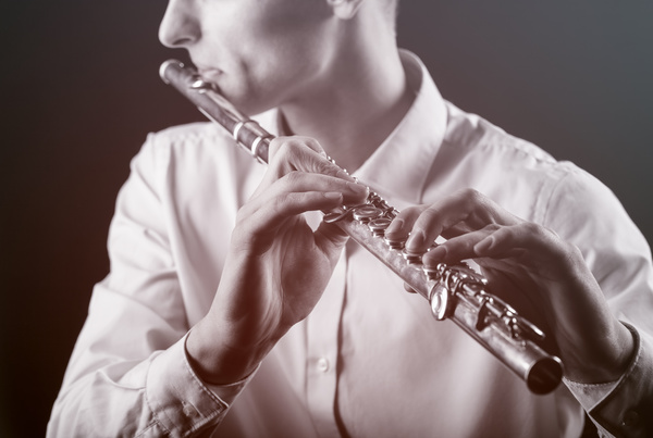A man with a clarinet Stock Photo