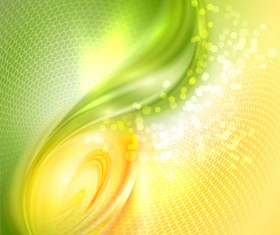Abstract green wave and honeycomb background vector 02