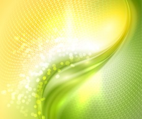 Abstract green wave and honeycomb background vector 03