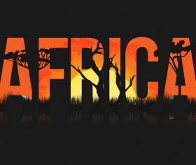 Africa sunset landscape beautiful vector 02