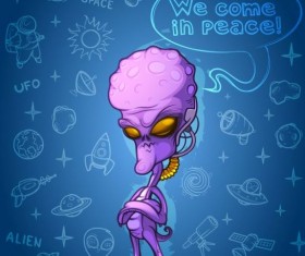 Alien cartoon vector design 03