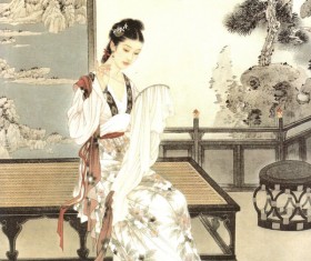 Ancient Chinese ladies figure Stock Photo