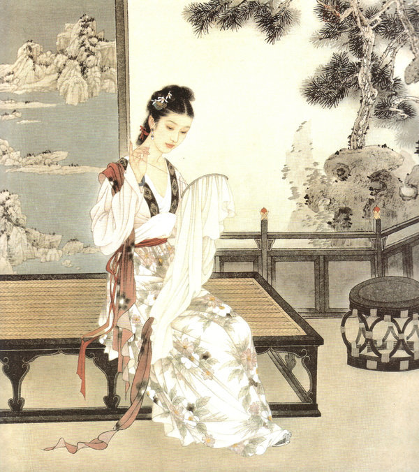 Ancient Chinese ladies figure Stock Photo