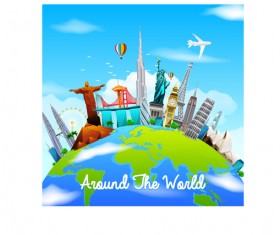 Around world travel design vector