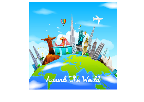 Around world travel design vector