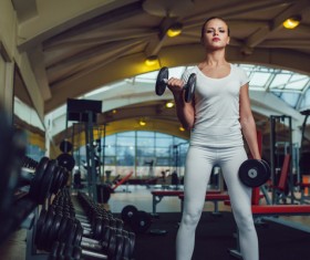 Arrogant fitness girl Stock Photo