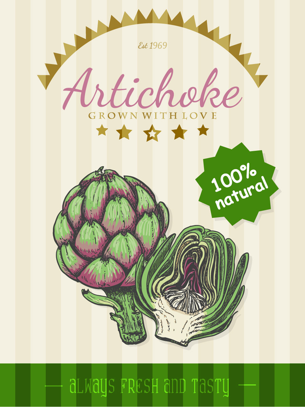 Artichoke poster vector