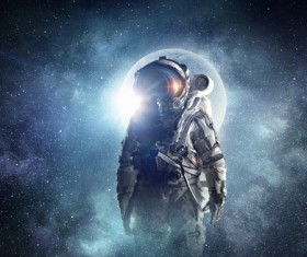 Astronaut in outer space Stock Photo 02