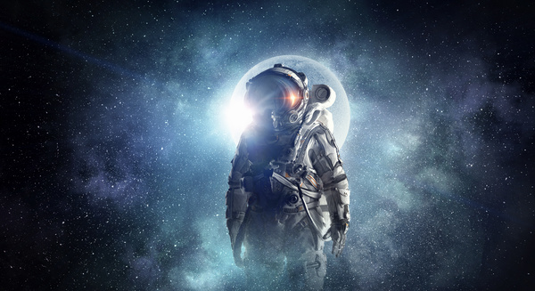 Astronaut in outer space Stock Photo 02