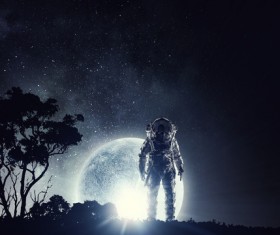 Astronaut in outer space Stock Photo 07