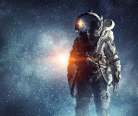 Astronaut in outer space Stock Photo 08