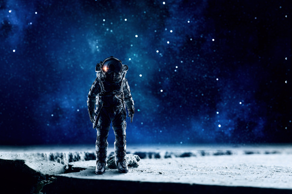 Astronaut in outer space Stock Photo 09