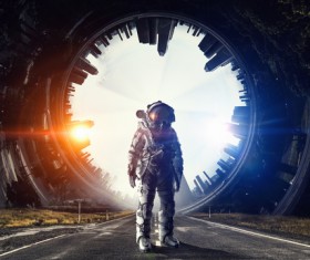 Astronaut in outer space Stock Photo 13