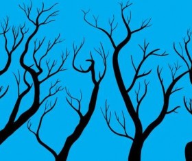 Autumn trees with blue background vector