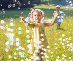Baby and bubbles HD picture