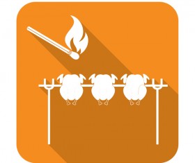 Barbecue chick matches icon