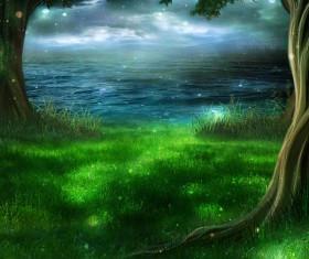 Beautiful mystery forest Stock Photo 07