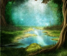 Beautiful mystery forest Stock Photo 08