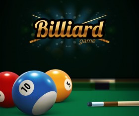 Billiard game creative background vector 01