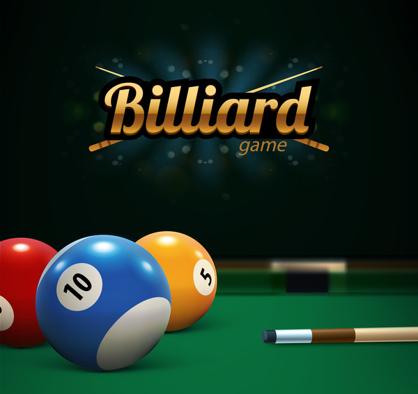 Billiard game creative background vector 01