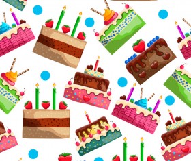 Birthday cake seamless pattern vector